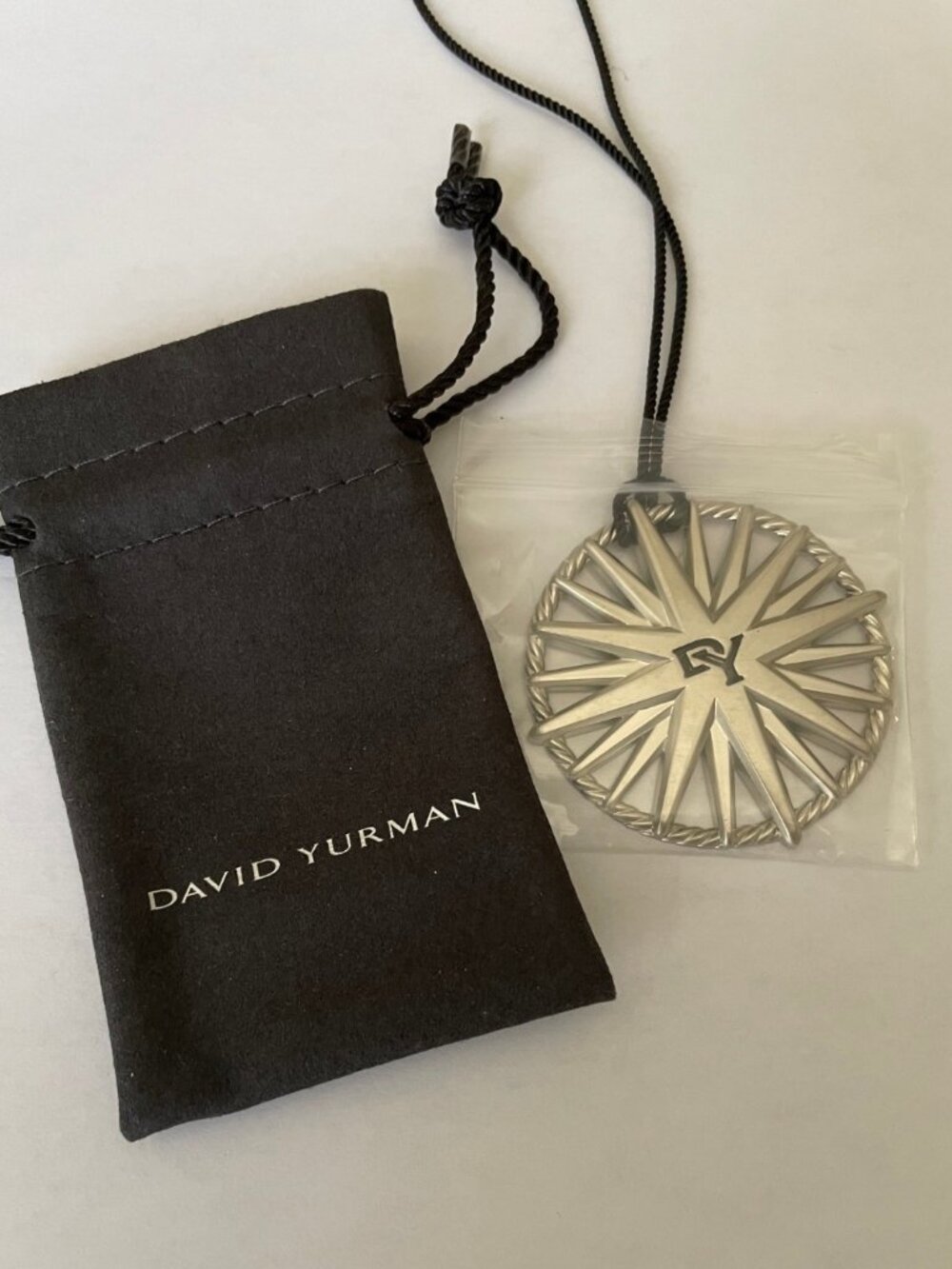 DAVID YURMAN Starburst North "Star Dreaming" NECKLACE / ORNAMENT on Black Cord w
